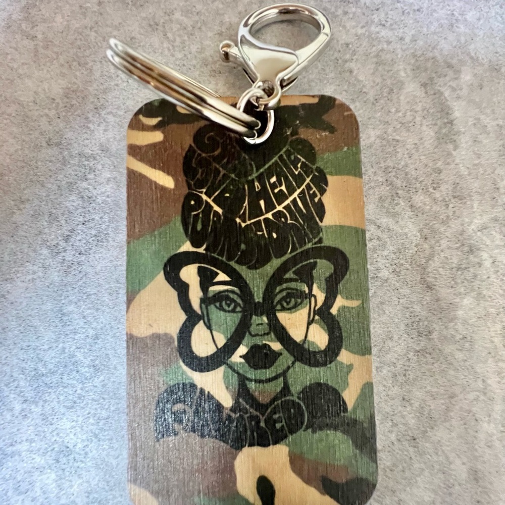 Divinely Favored Wood Key Chain/Purse Charm